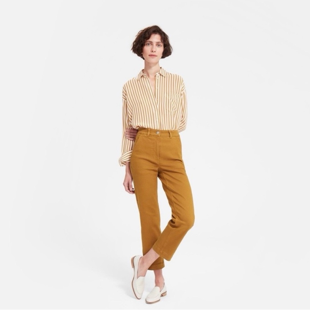 Everlane Womens High-Rise Straight Crop Jeans - Mustard Size 0